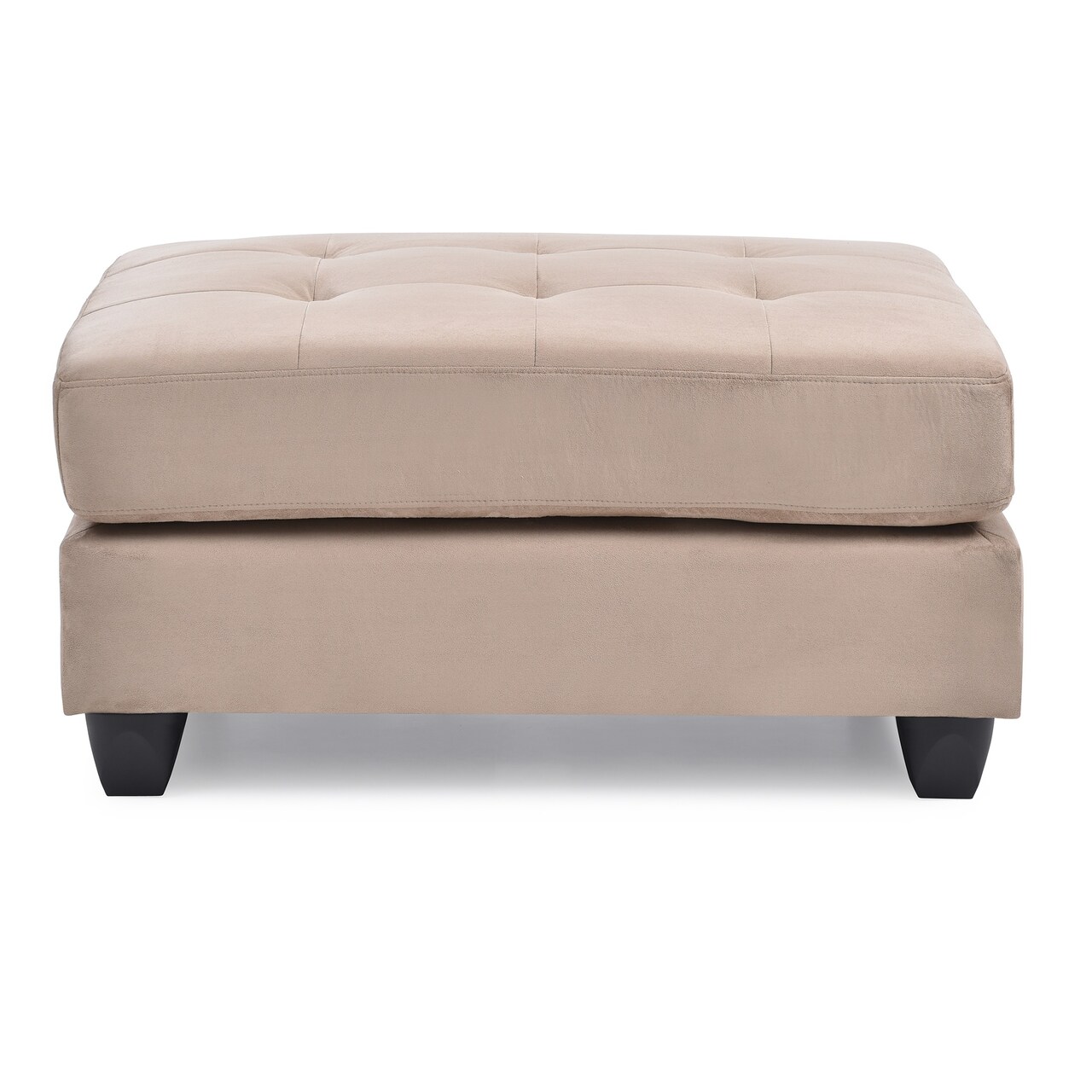 Contemporary Home Living Upholstered Tufted Ottoman - 38" - Mocha